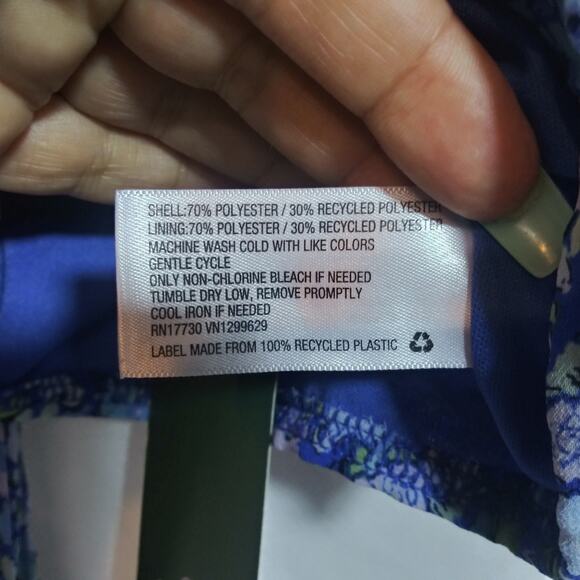 Wild Fable Blue Floral Puff Short Sleeve Sweetheart Neck Crop Top Size L - Picture 7 of 9